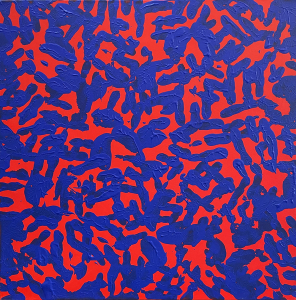 Trace canvases series, (red and blue), 2020
