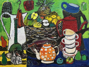 Still-life with orange teapot, 2025