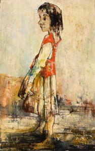 Girl in red blouse